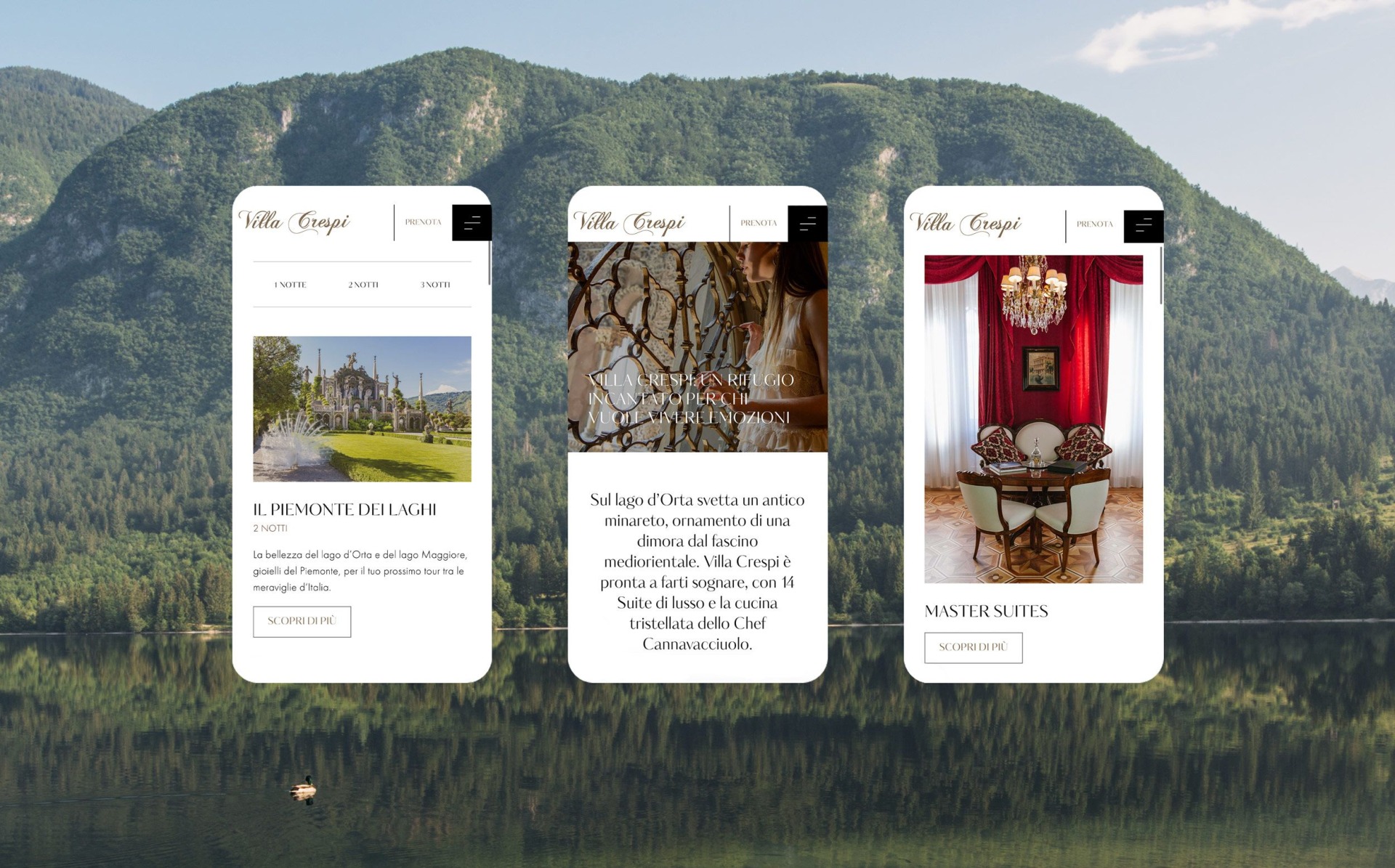 Villa Crespi — il sito nella versione mobile (TEAM99)